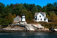 Perkins Island Light Built on Rocky Ledge by Kennebec River